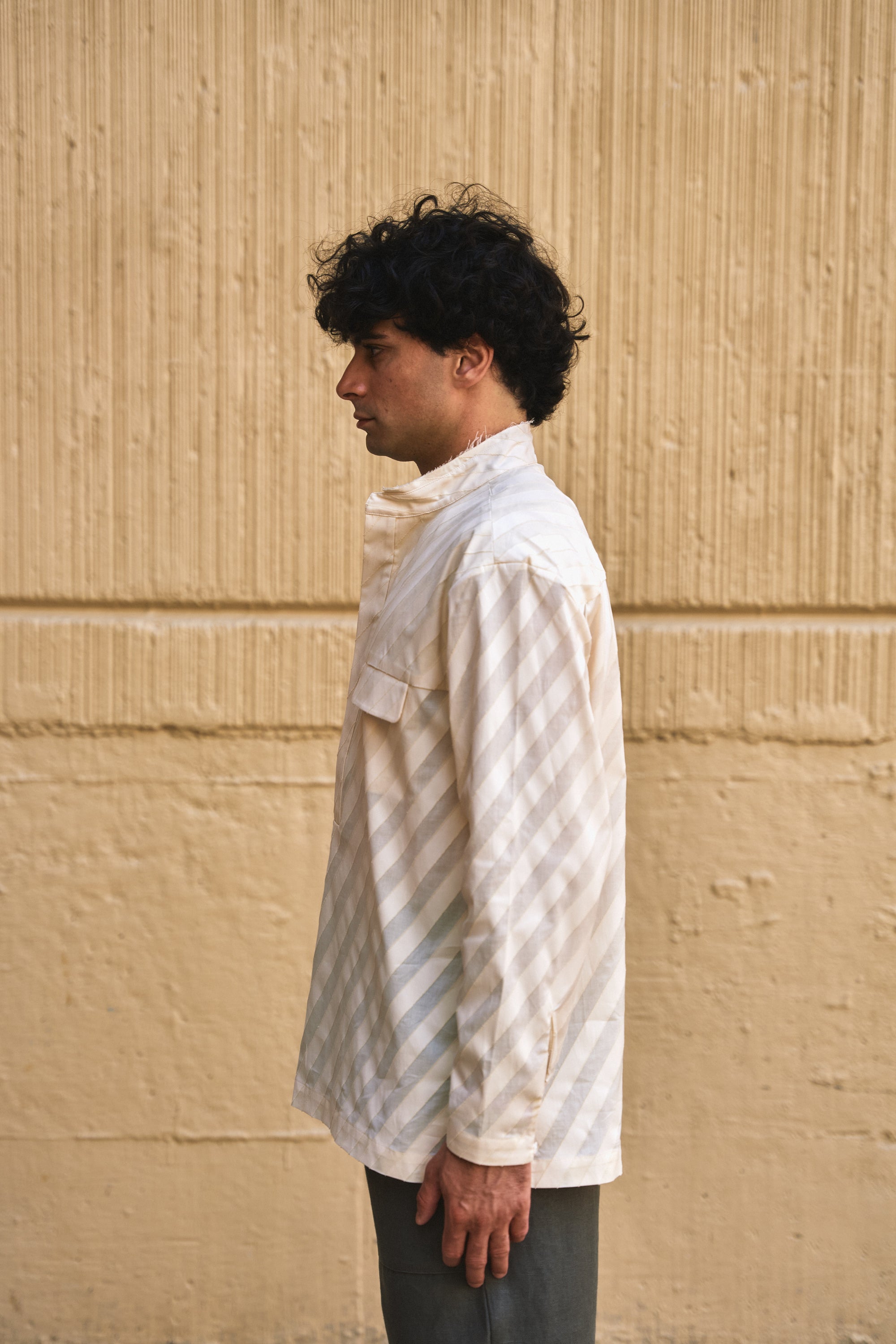 Band Collar Popover Shirt