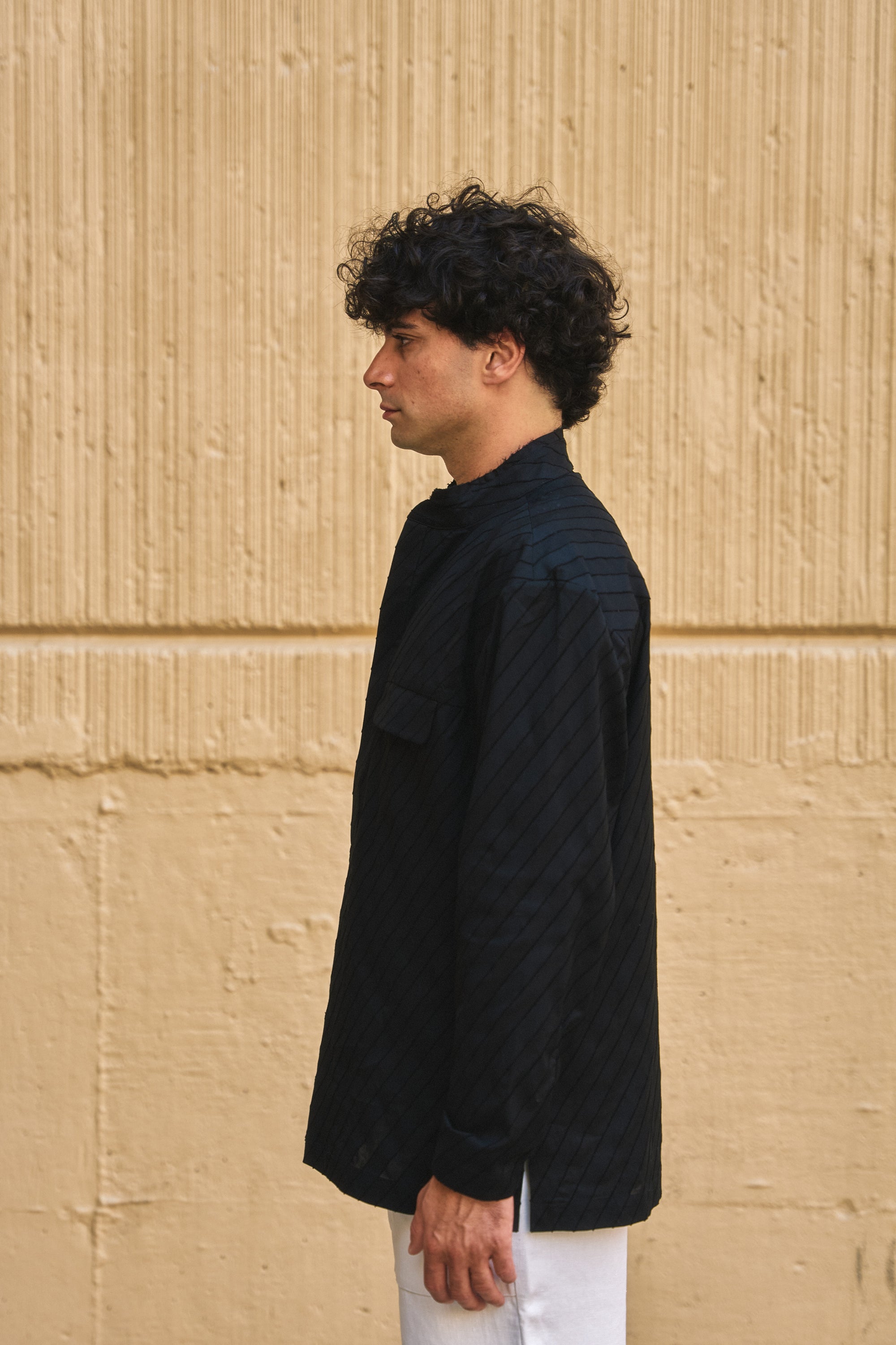 Band Collar Popover Shirt