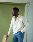 Seersucker Button Down Pullover