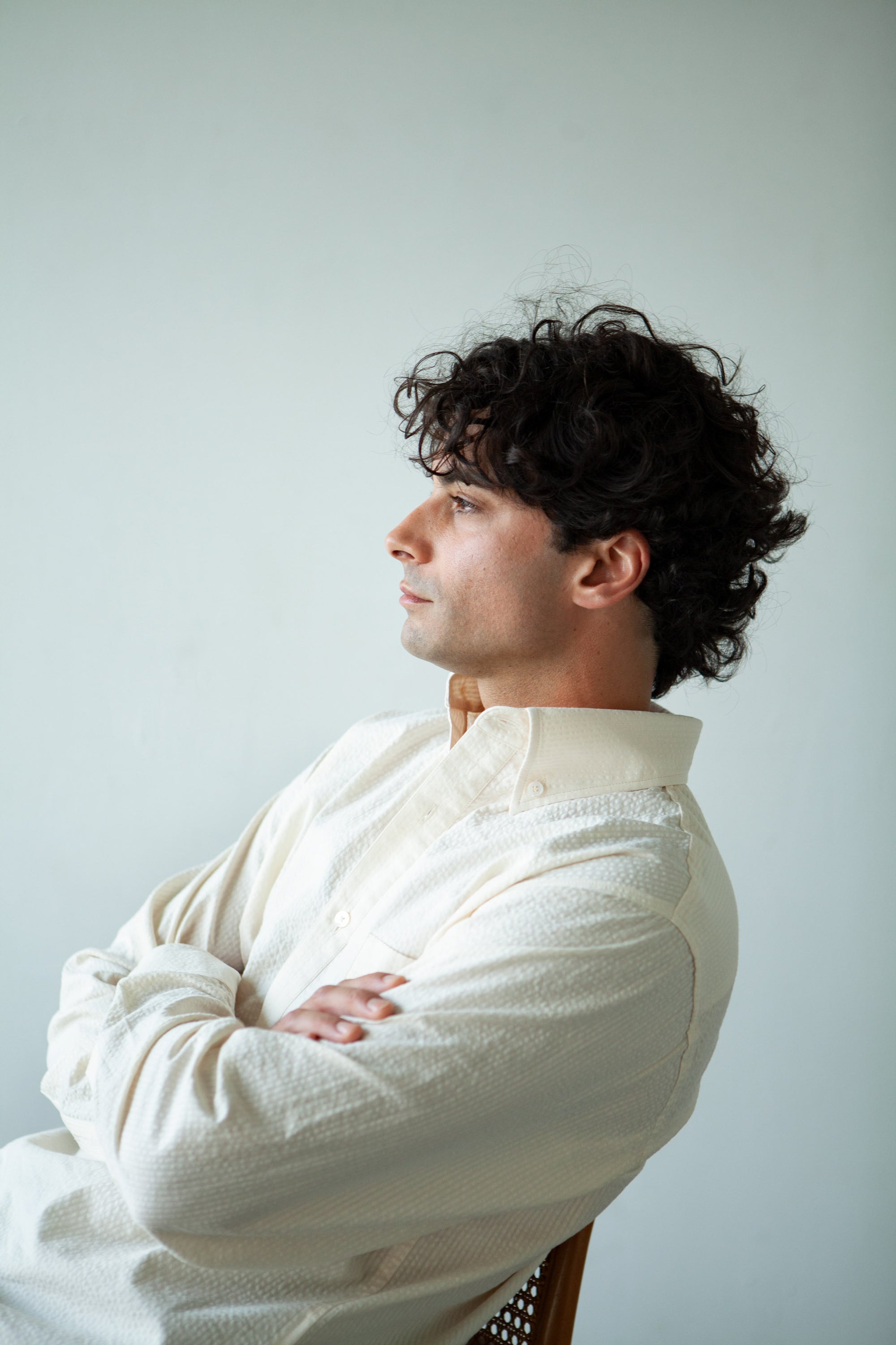Seersucker Button Down Pullover
