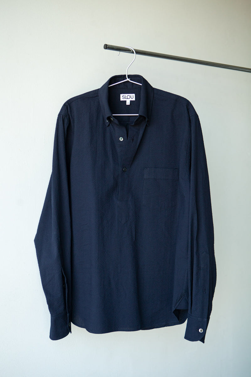 トップス Seersucker Pullover Shirt seersucker-bd-pullover-navy-