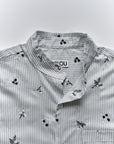 Band Collar Embroidered Shirt